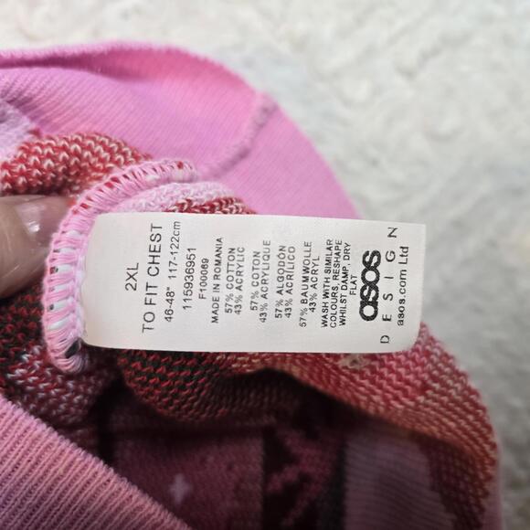 ASOS DESIGN  Pink Strawberry Pattern Sweater 2XL - Picture 8 of 8